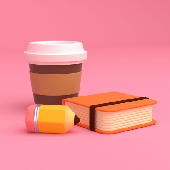 IMAGEN de vasito termico con un libro y un lapiz