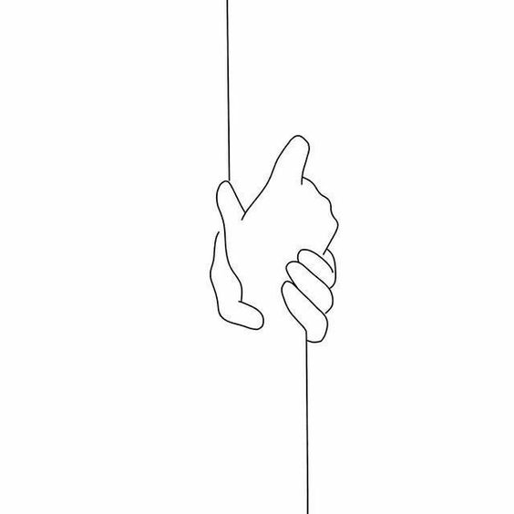 dibujo de 2 manos agarrandose